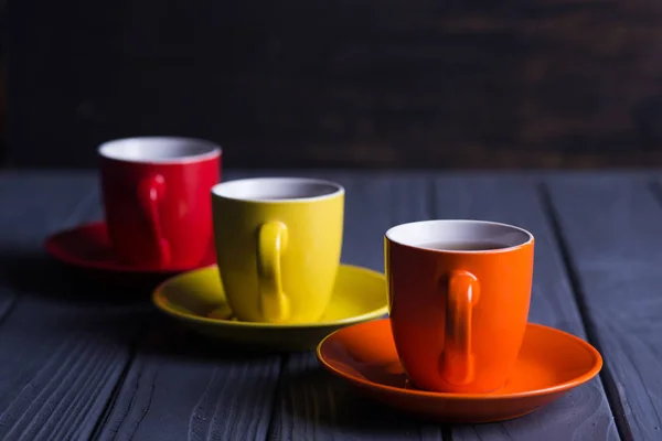 Tazas de color con café —  Fotos de Stock