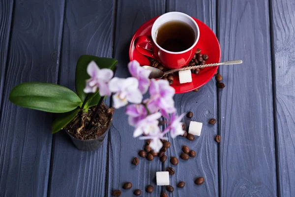 coffee with orchid