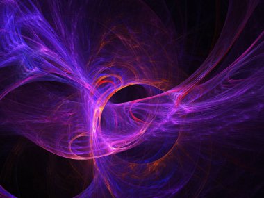 renkli soyut yuvarlak eğrileri ve çizgileri siyah arka plan üzerine