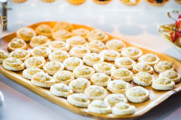 event catering inside-banquet table with a variety of snacks