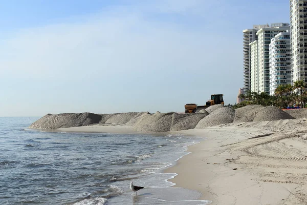 Beach Sand Nourishment Landscaping Coast — Stock Photo, Image
