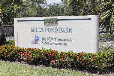 Mills gölet Park giriş işareti