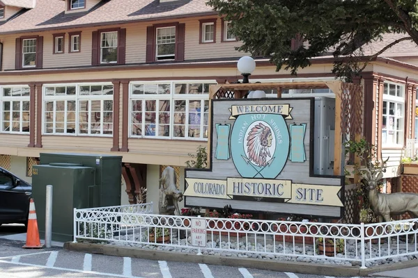 Indiai Hot Springs üdvözlő táblát — Stock Fotó