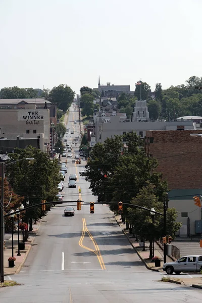 Cityscape of Downtown Sharon Pennsylvania West State Street — Stock Photo, Image