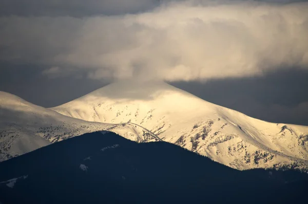 Hoverla mountain in spring. Highest peak of Chornohora ridge.