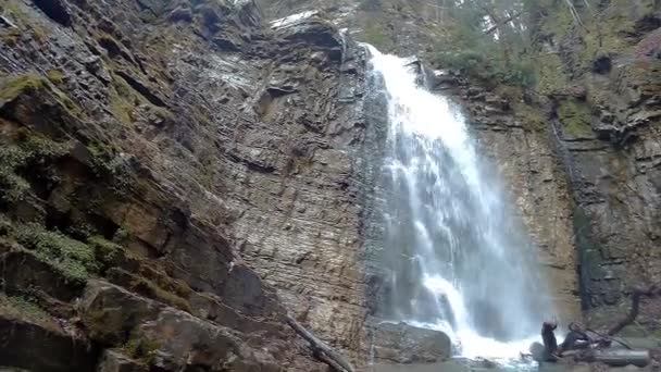 Gorgany の Maniavskii 滝 — ストック動画