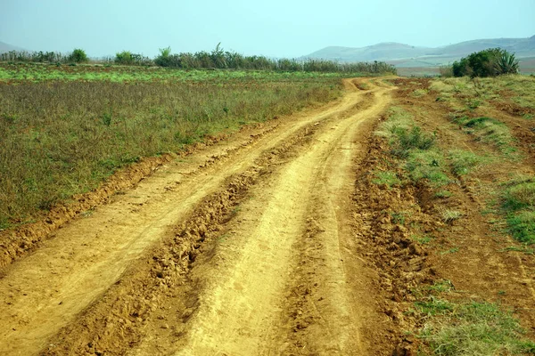 Track op het veld — Stockfoto