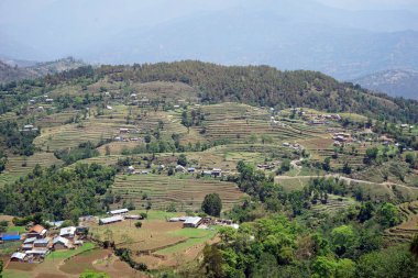 Teras ve dağ köyünde