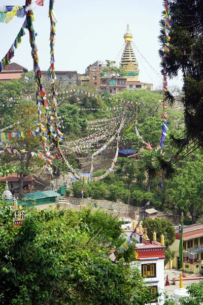 Stupa Swayambhunath na colina — Fotografia de Stock