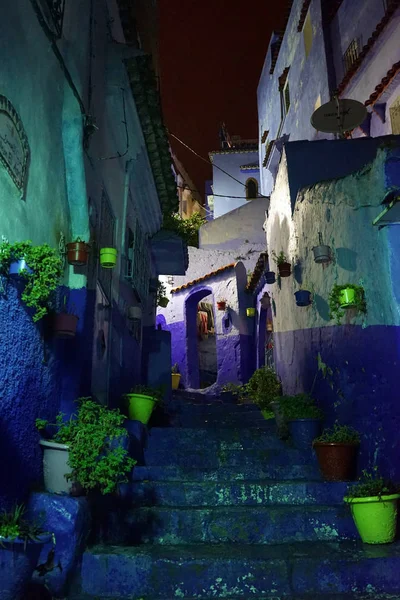 Blue houses on the street — Stock Photo, Image