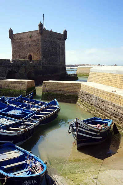 Essaouira Marocko Circa Mars 2018 Gamla Hamnen Med Båtar — Stockfoto