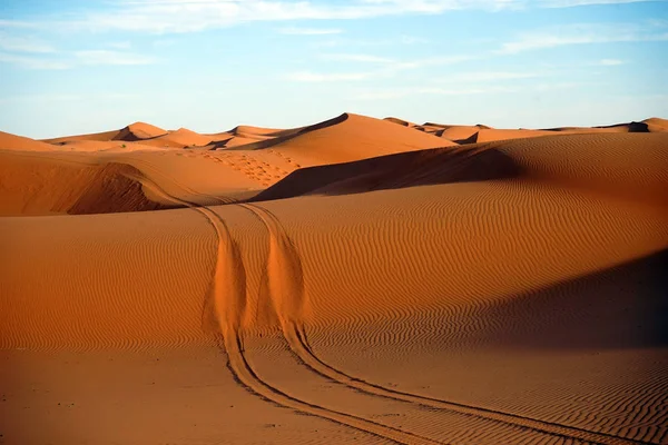 Solnedgång i Saharaöknen — Stockfoto