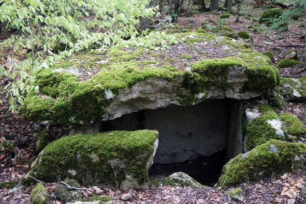 Starożytne Dolmen Lesie Krymie — Zdjęcie stockowe