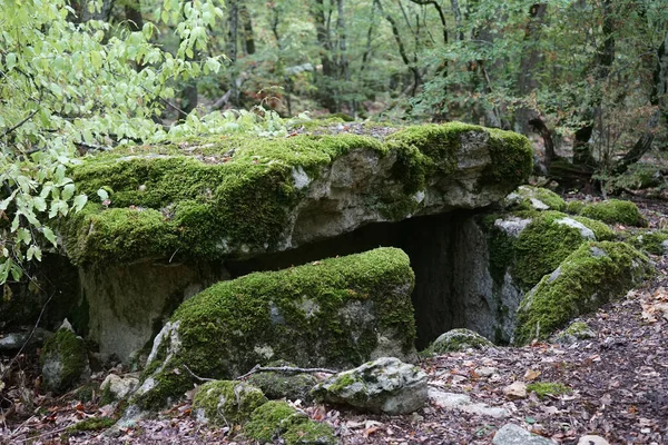 Starożytne Dolmen Lesie Krymie — Zdjęcie stockowe