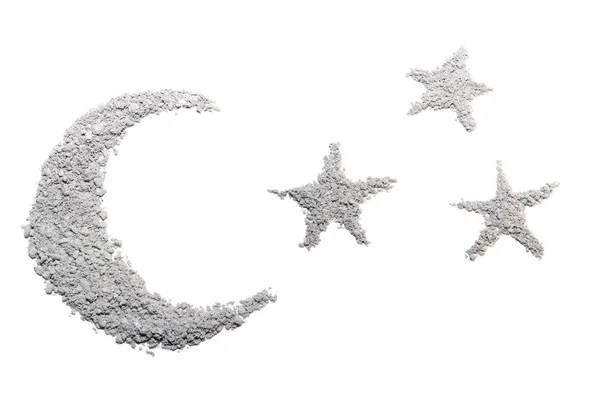 Silver eye shadows moon and stars