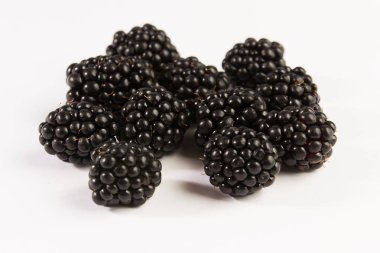 beyaz zemin üzerine taze böğürtlen