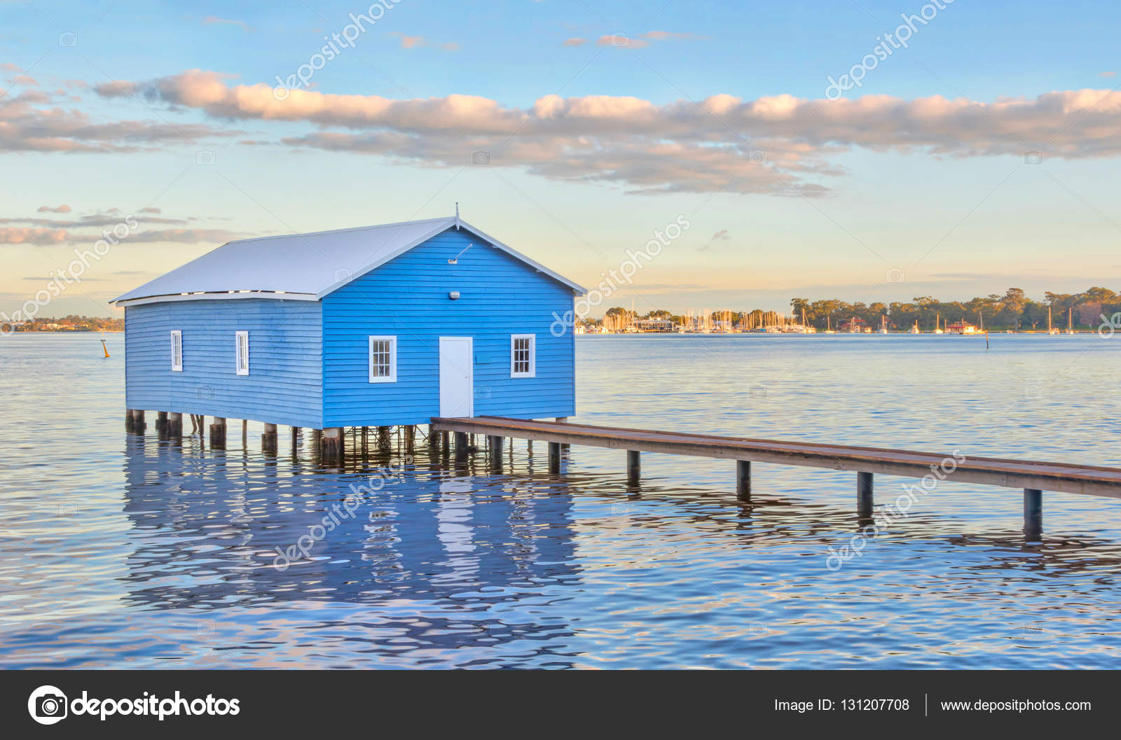 Blue Boathouse In Perth Stock Photo C Zambezi 131207708