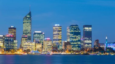 Perth manzarası alacakaranlıkta