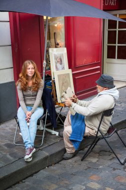 Montmartre sanatçı ve modeli