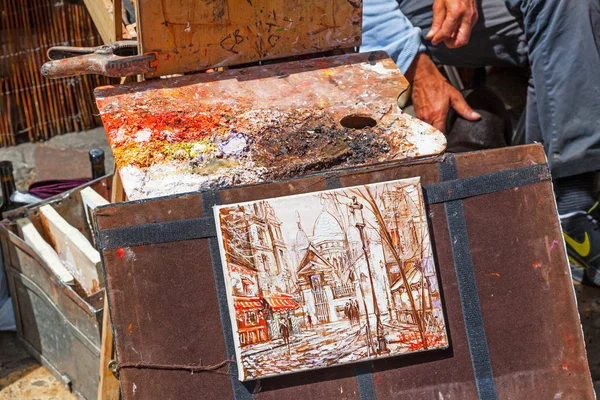 Tavolozza degli artisti di Montmartre — Foto Stock
