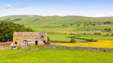 Yorkshire Dales eski taş ahırda