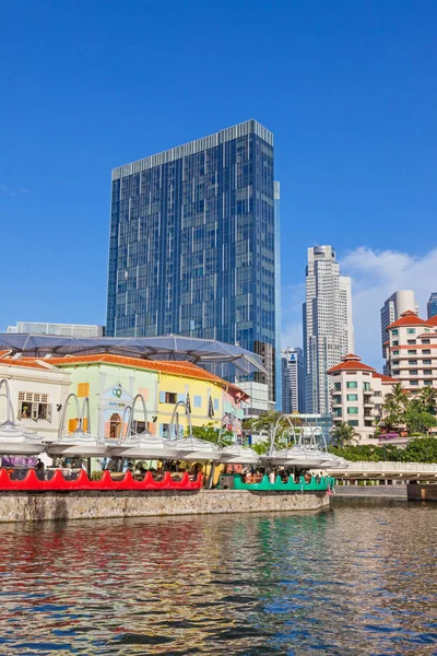 Singapore River and Clarke Quay — Stock Photo, Image