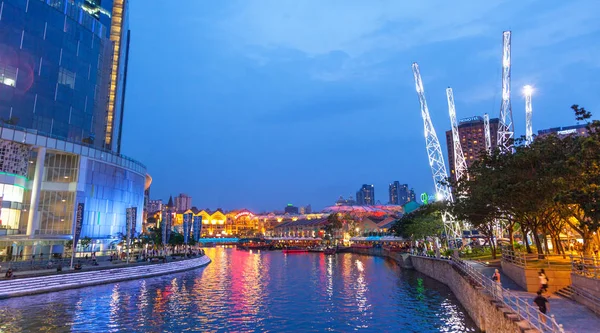 シンガポール川夜景 — ストック写真