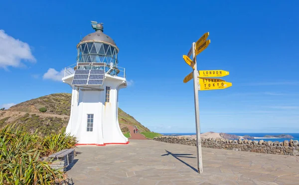 Faro Del Cabo Reinga Extremo Noroeste Península Aupouri Extremo Norte — Foto de Stock