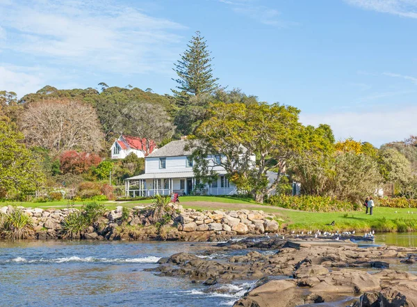 Kerikeri Mission House Nuova Zelanda Con Chiesa San Giacomo Sullo — Foto Stock