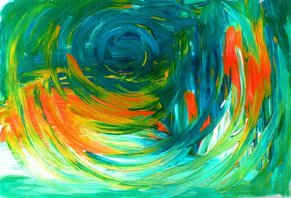 Fondo creativo acrílico dibujado a mano abstracto en estilo gruñón. Multicolor. Pincelada —  Fotos de Stock
