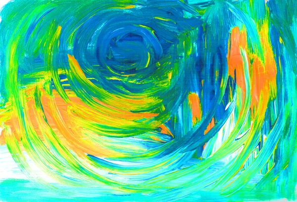 Fondo creativo acrílico dibujado a mano abstracto en estilo gruñón. Multicolor. Pincelada —  Fotos de Stock