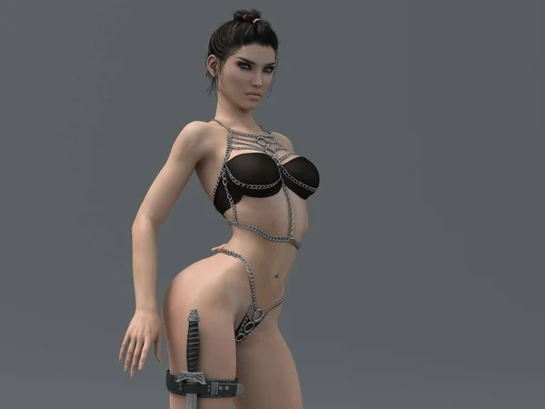 3D obrázek warrior woman — Stock fotografie