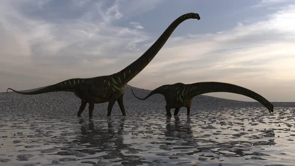 ウォーキング マメンキサウルスの3Dレンダリング — ストック写真