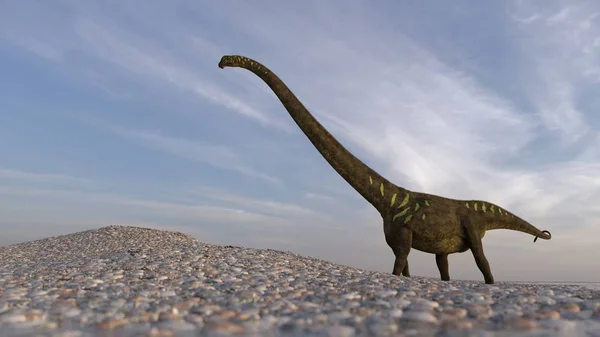 ウォーキング マメンキサウルスの3Dレンダリング ロイヤリティフリーのストック画像