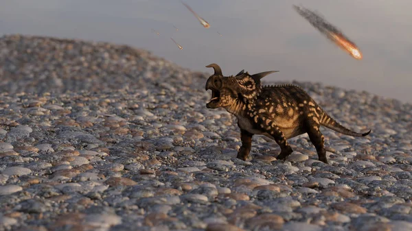 Rendering Walking Diceratops Dinosaur Royaltyfria Stockfoton