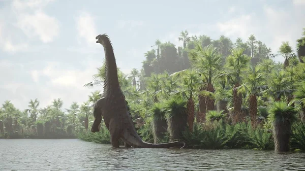 Yürüyen Alamosaurus Dinozor Render - Stok İmaj