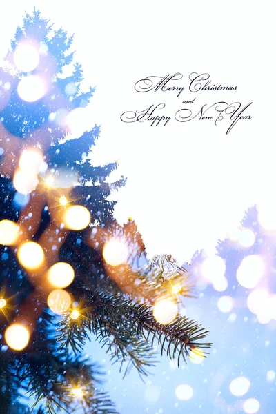 Kunst Kerst vakantie achtergrond; boom licht — Stockfoto