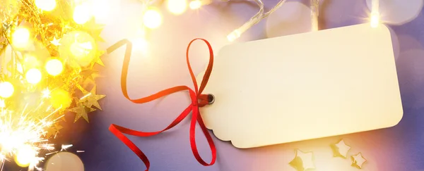 Konst jul semester ljus på blå bakgrund — Stockfoto