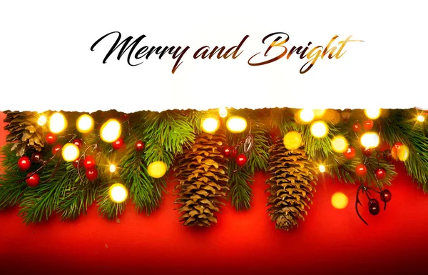 Merry Christmas; Holidays background with Xmas tree decoration o — Stock Photo, Image