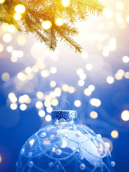 Kunst Kerstmis decoratie achtergrond; Kerstboom licht — Stockfoto