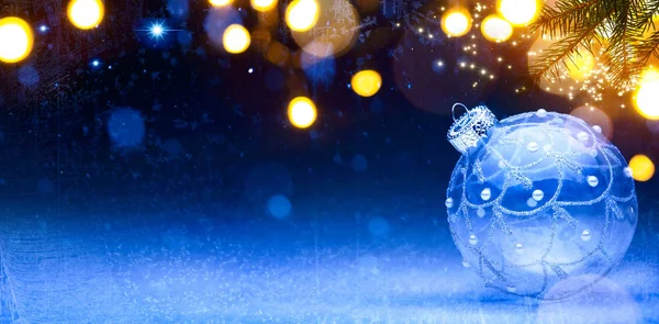 Art blue christmas background; weihnachtskomposition mit weihnachten d — Stockfoto