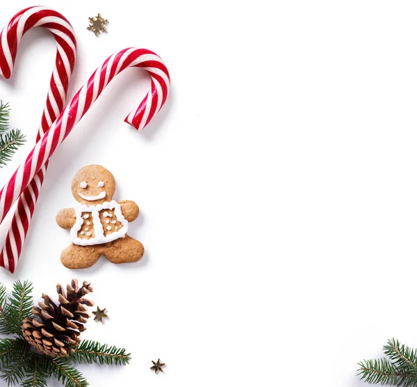 Kerst vakantie decoratie element; Kerst grens met spar — Stockfoto