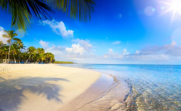 Letní Tropická Pláž; Klidnou dovolenou pozadí — Stock fotografie