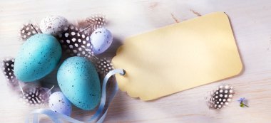 Sanat mutlu Paskalya günü; Festival arka plan Paskalya yumurtaları ve ho