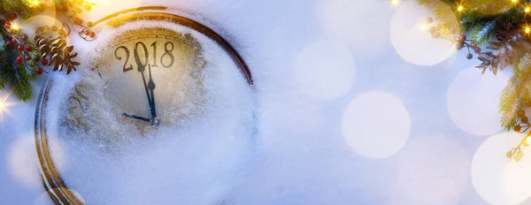 Kunst Kerstmis en gelukkig Nieuwjaar achtergrond; 2018 — Stockfoto