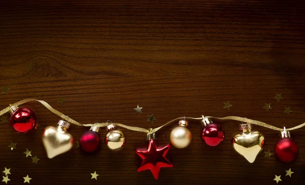 Natale composizione vacanze su sfondo in legno con copia spac — Foto Stock