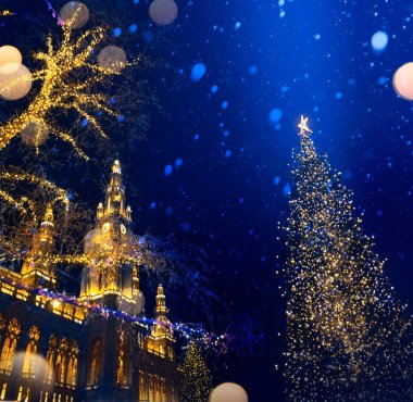 Sanat Avrupa Noel; Noel ağacı ve eski şehir; 