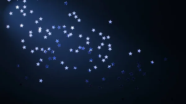 Art Christmas holidays background; silver stars on blue — Stock Photo, Image