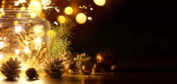 Art Merry and Bright Kerstmis en Gelukkig Nieuwjaar wenskaart — Stockfoto