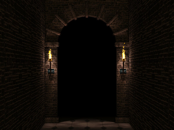 Средневековая тёмная арка
